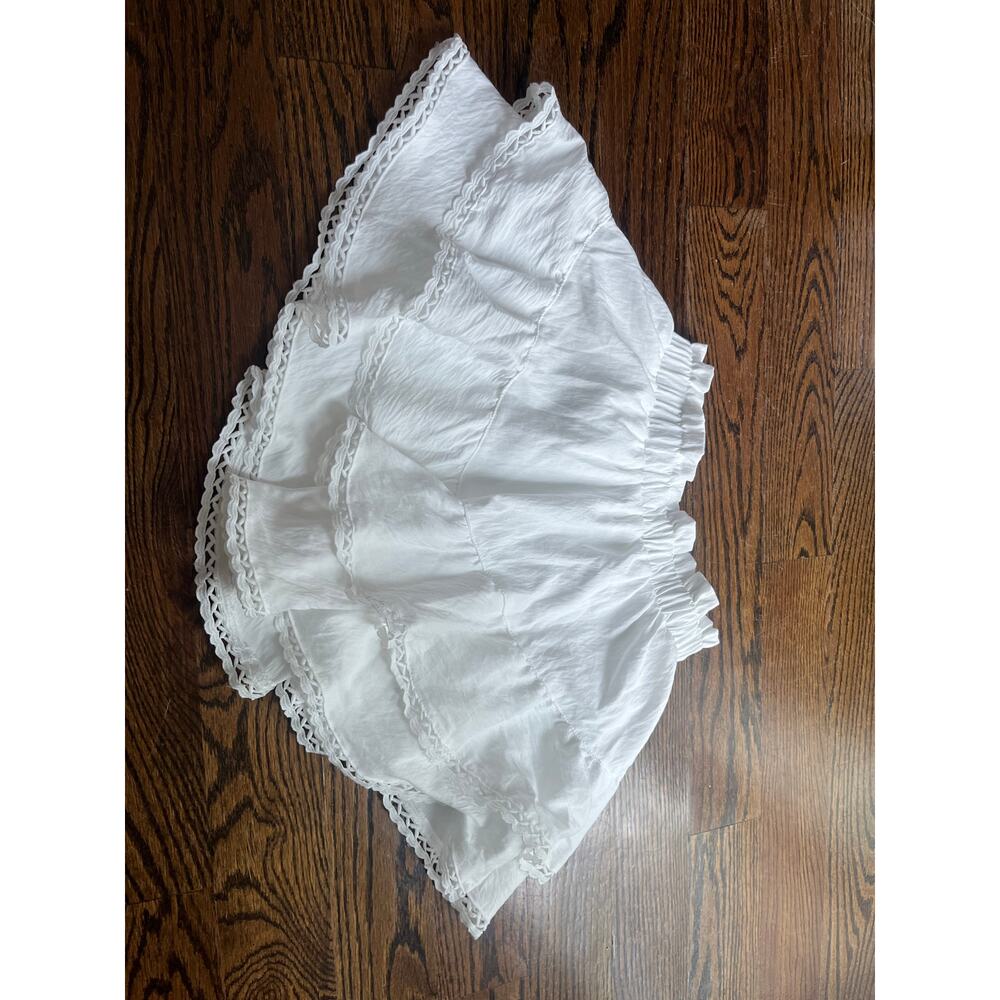 Ruffled elastic waistband skirt high rise Sz. XS white fairy romantic NWOT - Picture 7 of 7